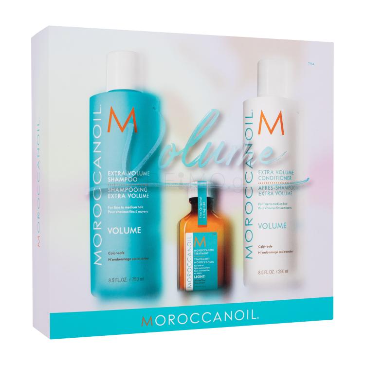 Moroccanoil Volume Σετ δώρου Σαμπουάν Extra Volume Shampoo 250 ml + μαλακτικό Extra Volume Conditioner 250 ml + Λάδι  μαλλιών Treatment Light 25 ml + Λοσιόν σώματος Body Lotion 10 ml