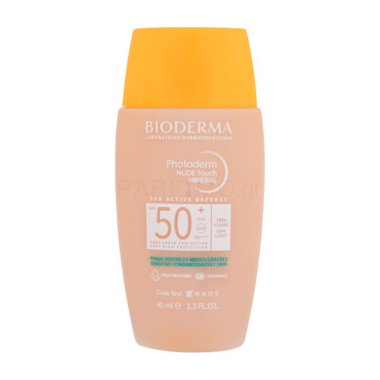 BIODERMA Photoderm Nude Touch Mineral SPF50+ Αντιηλιακό προϊόν προσώπου 40 ml Απόχρωση Very Light