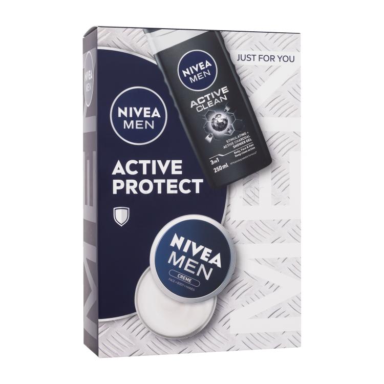 Nivea Men Active Protect Σετ δώρου Κρέμα προσώπου, σώματος και χεριών Men Creme 75 ml + αφρόλουτρο Men Active Clean 250 ml