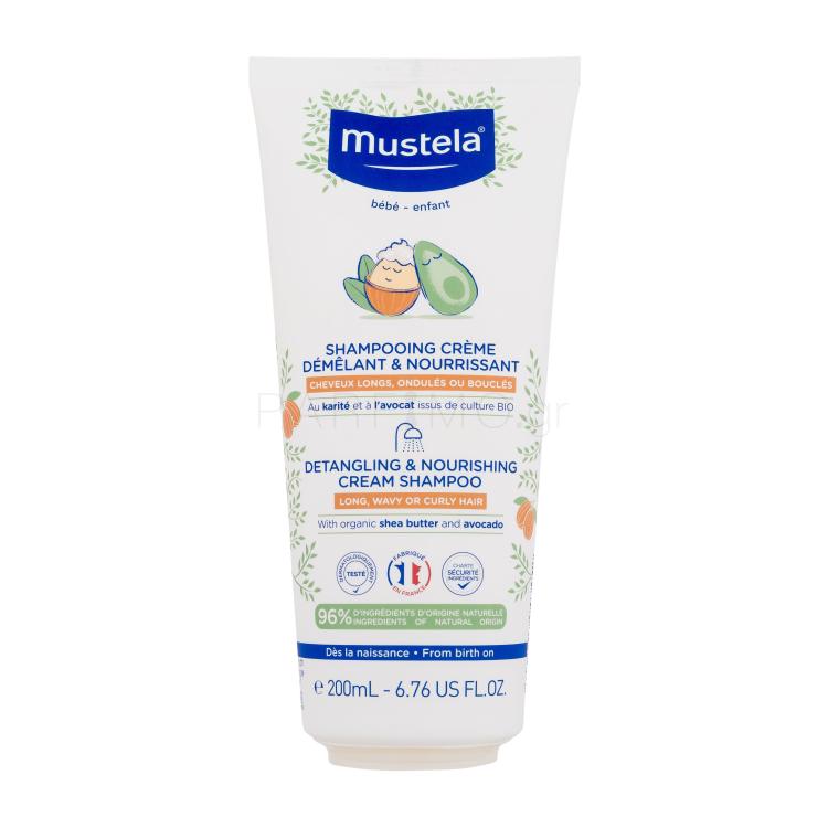 Mustela Bébé Detangling &amp; Nourishing Cream Shampoo Σαμπουάν για παιδιά 200 ml