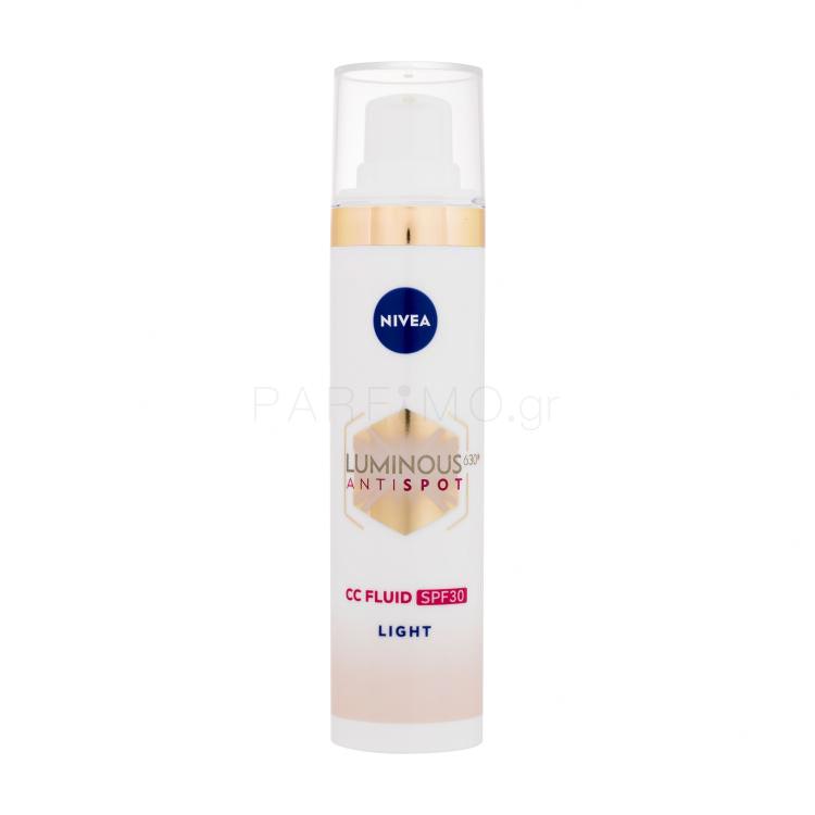 Nivea Luminous 630 Antispot CC Fluid SPF30 CC κρέμες για γυναίκες 40 ml Απόχρωση 01 Light