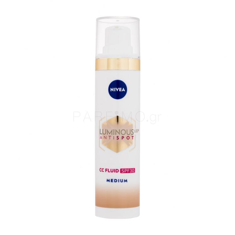 Nivea Luminous 630 Antispot CC Fluid SPF30 CC κρέμες για γυναίκες 40 ml Απόχρωση 02 Medium