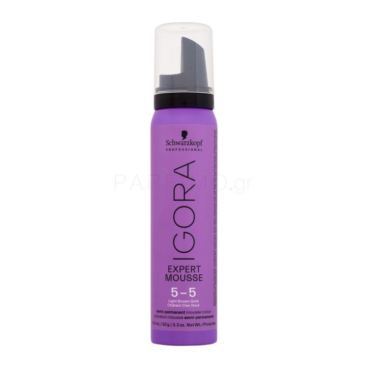 Schwarzkopf Professional Igora Expert Mousse Βαφή μαλλιών για γυναίκες 100 ml Απόχρωση 5-5 Light Brown Gold