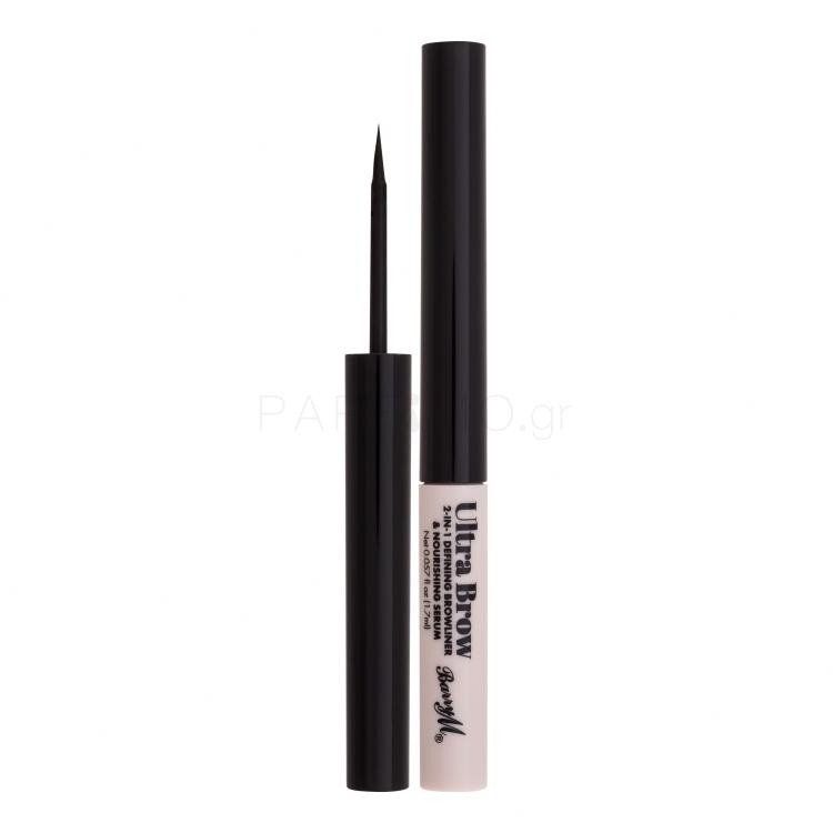 Barry M Ultra Brow 2-in-1 Defining Browliner &amp; Nourishing Serum Μολύβι για τα φρύδια για γυναίκες 1,7 ml Απόχρωση Black