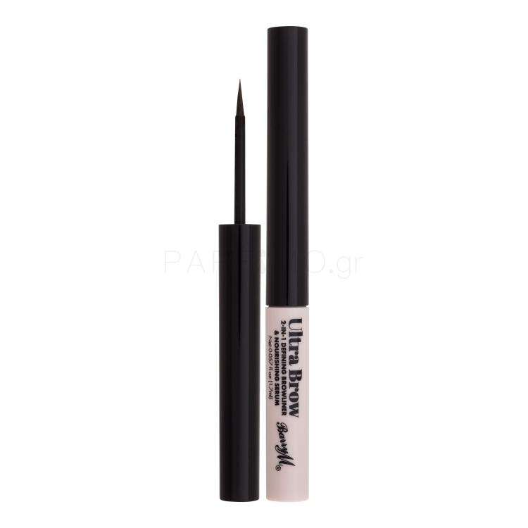 Barry M Ultra Brow 2-in-1 Defining Browliner &amp; Nourishing Serum Μολύβι για τα φρύδια για γυναίκες 1,7 ml Απόχρωση Dark Brown