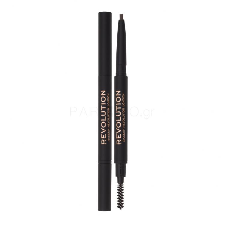 Makeup Revolution London Duo Brow Definer Μολύβι για τα φρύδια για γυναίκες 0,25 gr Απόχρωση Medium Brown