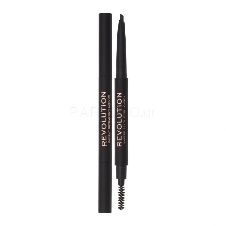 Makeup Revolution London Duo Brow Definer Μολύβι για τα φρύδια για γυναίκες 0,25 gr Απόχρωση Dark Brown