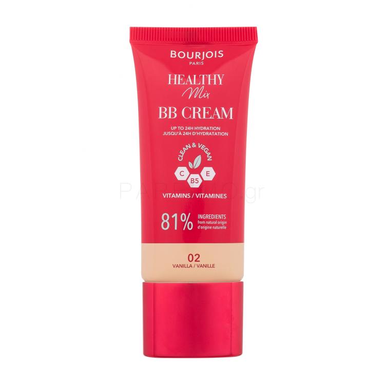 BOURJOIS Paris Healthy Mix Clean &amp; Vegan BB Cream ΒΒ κρέμα για γυναίκες 30 ml Απόχρωση 02 Vanile