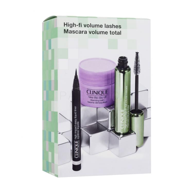 Clinique High Impact High-Fi Full Volume Mascara Σετ δώρου μάσκαρα High Impact High-Fi 10 ml + eyeliner High Impact Eyeliner Liquide 0,34 g Black + καθαριστικό βάλσαμο Take The Day Off Cleansing Balm 15 ml