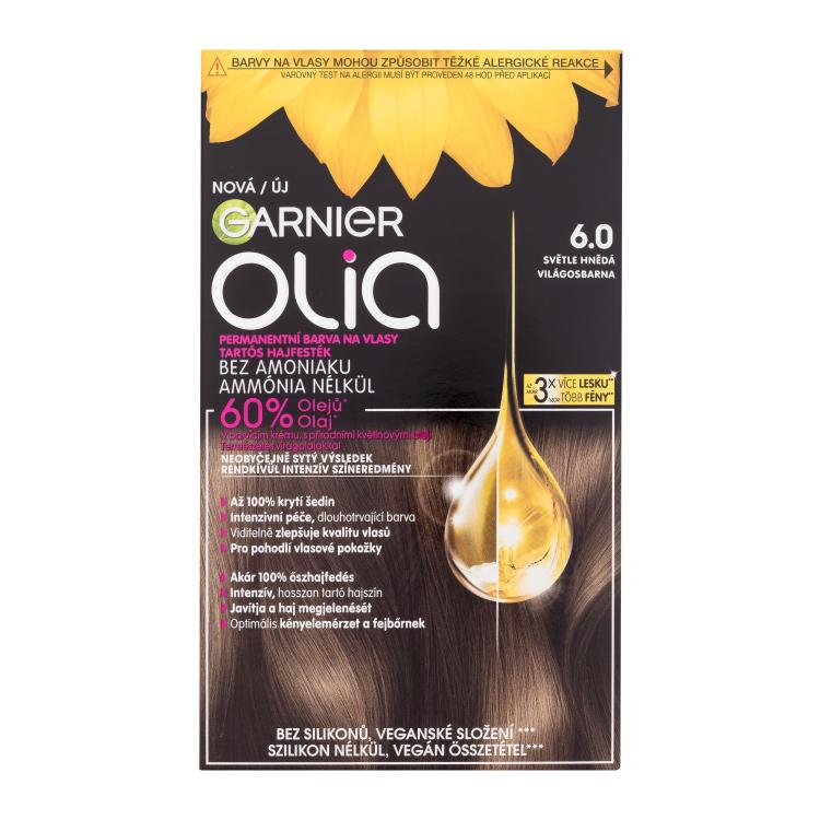 Garnier Olia Βαφή μαλλιών για γυναίκες 60 gr Απόχρωση 6,0 Light Brown ελλατωματική συσκευασία