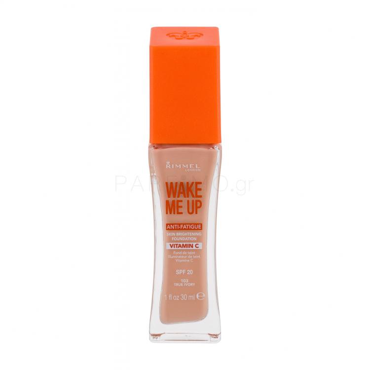 Rimmel London Wake Me Up SPF20 Make up για γυναίκες 30 ml Απόχρωση 103 True Ivory