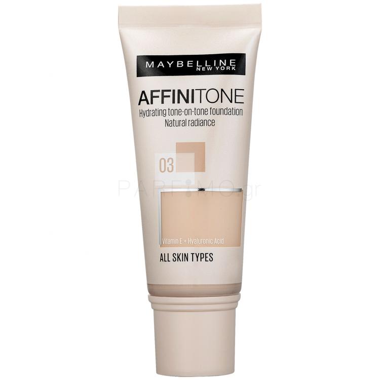 Maybelline Affinitone Make up για γυναίκες 30 ml Απόχρωση 03 Light Sand Beige