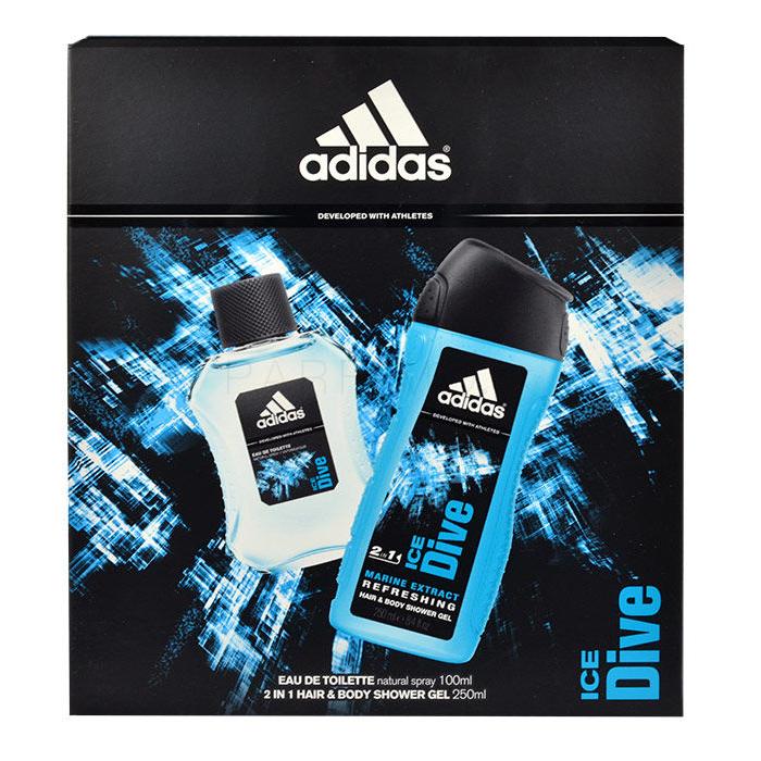 Adidas Ice Dive Σετ δώρου EDT 100 ml + αφρόλουτρο 250 ml ελλατωματική συσκευασία