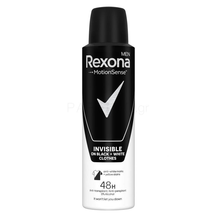 Rexona Men Invisible Black + White Αντιιδρωτικό για άνδρες 150 ml