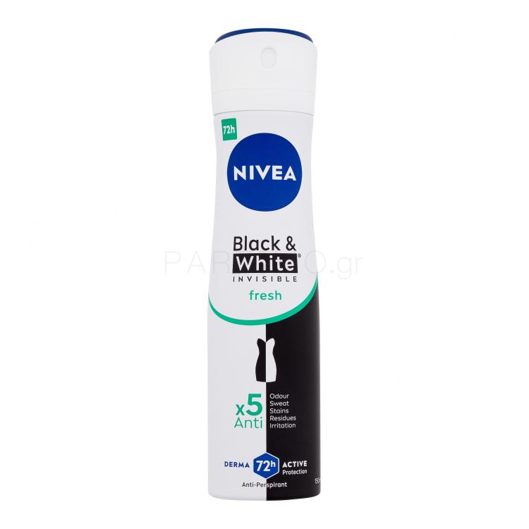 Nivea Black &amp; White Invisible Fresh 72h Αντιιδρωτικό για γυναίκες 150 ml