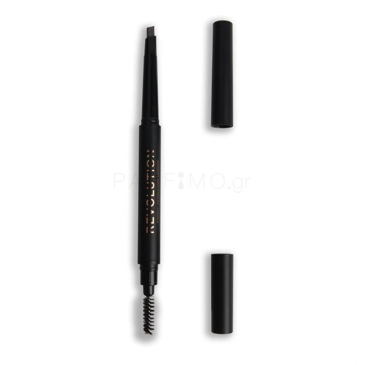 Makeup Revolution London Duo Brow Definer Μολύβι για τα φρύδια για γυναίκες 0,15 gr Απόχρωση Brown