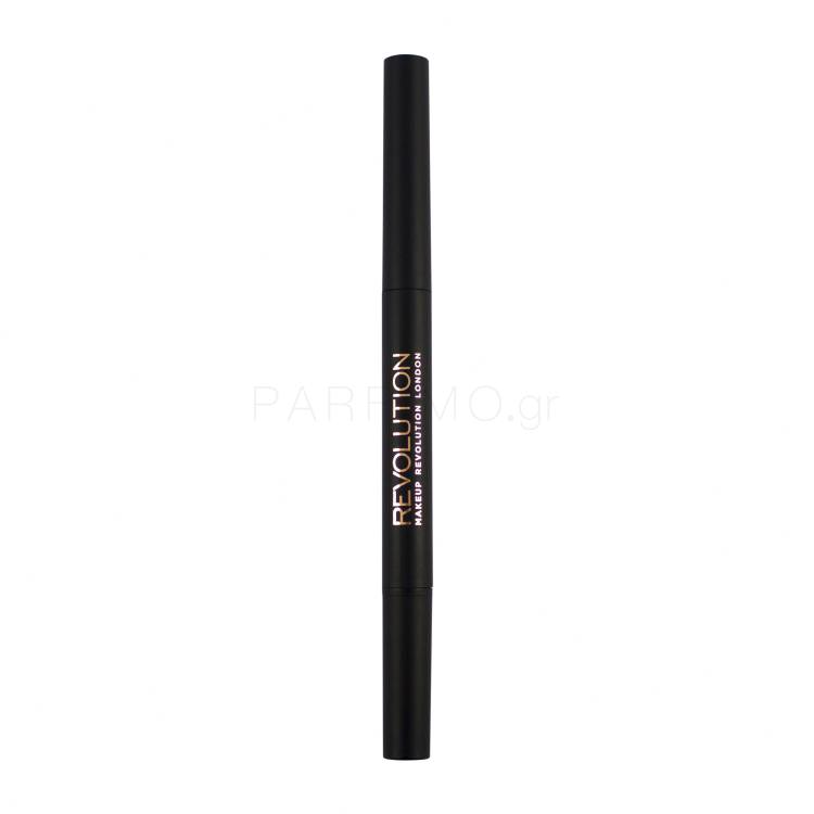 Makeup Revolution London Duo Brow Definer Μολύβι για τα φρύδια για γυναίκες 0,15 gr Απόχρωση Medium Brown