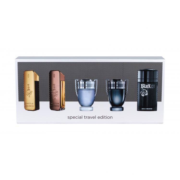 Paco Rabanne Mini Set Σετ δώρου EDT 1 Million 5 ml + EDP 1 Million Prive 5 ml + EDT Invictus 5 ml + EDT Invictus Intense 5 ml + EDT Black XS 5 ml