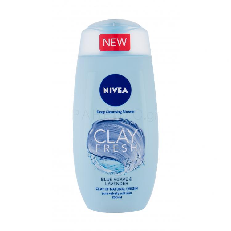 Nivea Clay Fresh Αφρόλουτρο για γυναίκες 250 ml Απόχρωση Blue Agave &amp; Lavender