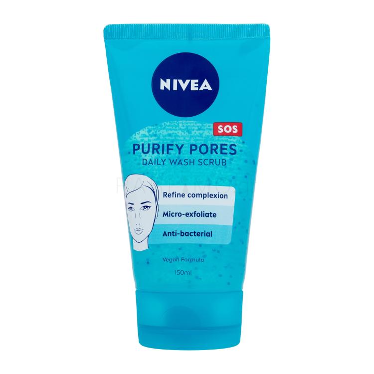 Nivea Purify Pores Daily Wash Scrub Προϊόντα απολέπισης προσώπου για γυναίκες 150 ml