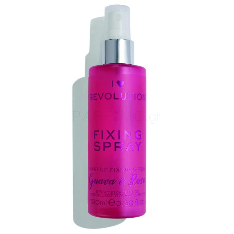 Makeup Revolution London I Heart Revolution Fixing Spray Guava &amp; Rose Σπρέι σταθεροποίησης μαγικιάζ για γυναίκες 100 ml