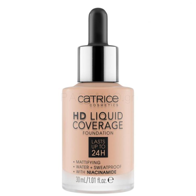 Catrice HD Liquid Coverage 24H Make up για γυναίκες 30 ml Απόχρωση 020 Rose Beige