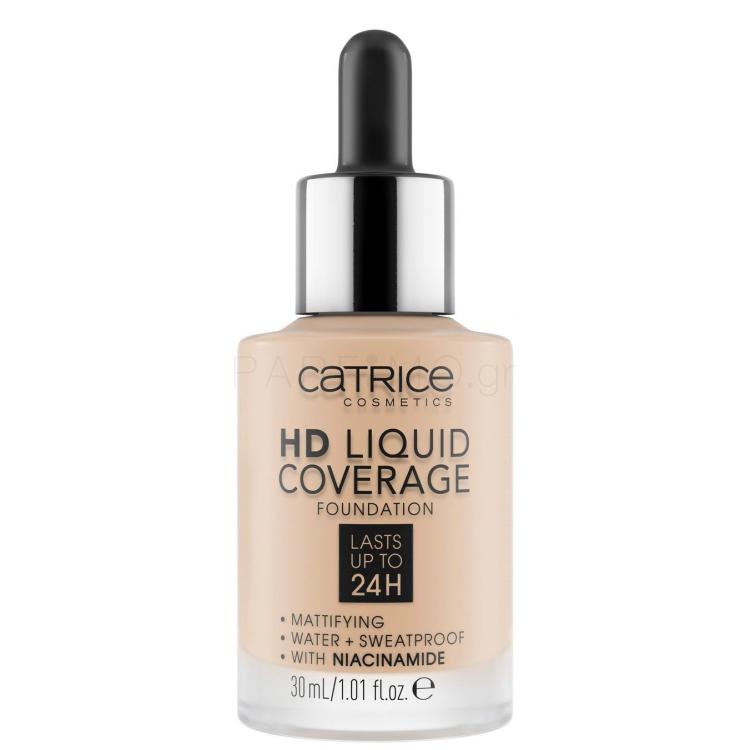 Catrice HD Liquid Coverage 24H Make up για γυναίκες 30 ml Απόχρωση 010 Light Beige