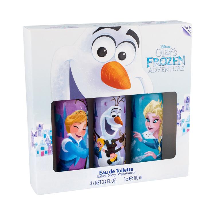 Disney Frozen Σετ δώρου EDT Anna 100 ml + EDT Elsa 100 ml + EDT Olaf 100 ml ελλατωματική συσκευασία